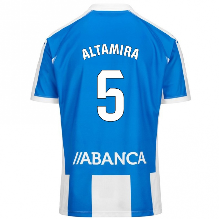 Niño Fútbol Camiseta Inés Altamira #5 Azul Blanco 1ª Equipación 2024/25