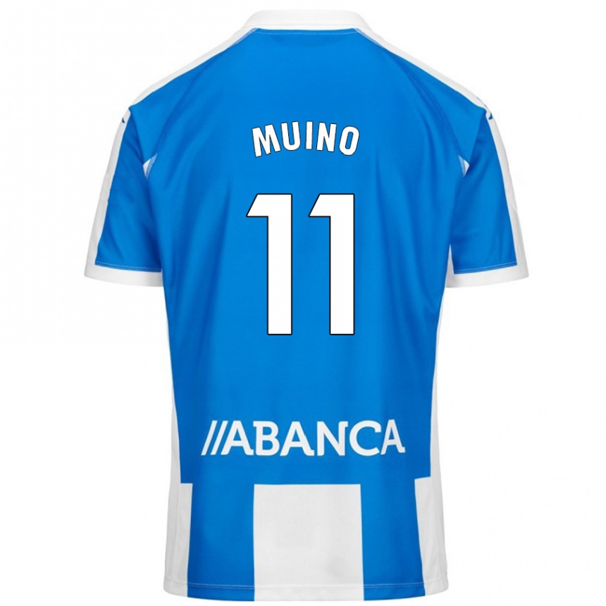 Niño Fútbol Camiseta Rosalía Muiño #11 Azul Blanco 1ª Equipación 2024/25