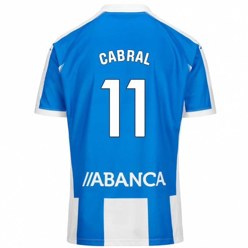 Niño Fútbol Camiseta Millene Cabral #11 Azul Blanco 1ª Equipación 2024/25