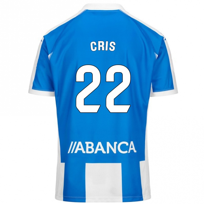 Niño Fútbol Camiseta Cris #22 Azul Blanco 1ª Equipación 2024/25