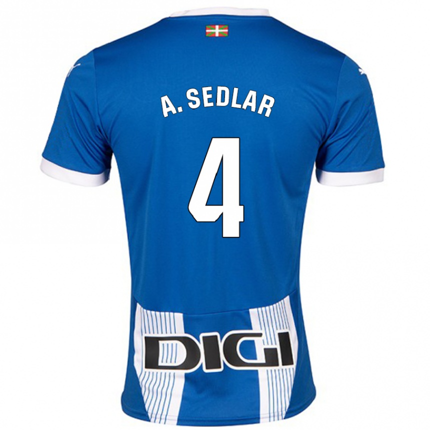 Niño Fútbol Camiseta Aleksandar Sedlar #4 Azul 1ª Equipación 2024/25