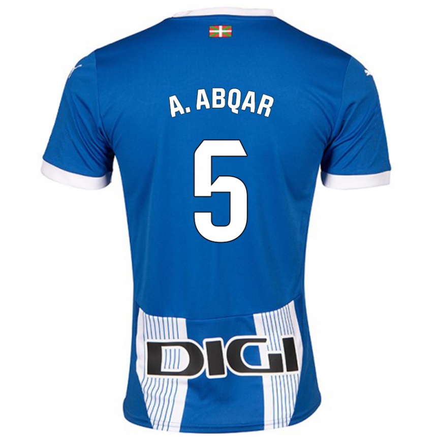 Niño Fútbol Camiseta Abdel Abqar #5 Azul 1ª Equipación 2024/25