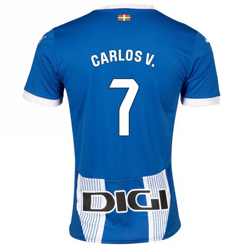 Niño Fútbol Camiseta Carlos Vicente #7 Azul 1ª Equipación 2024/25