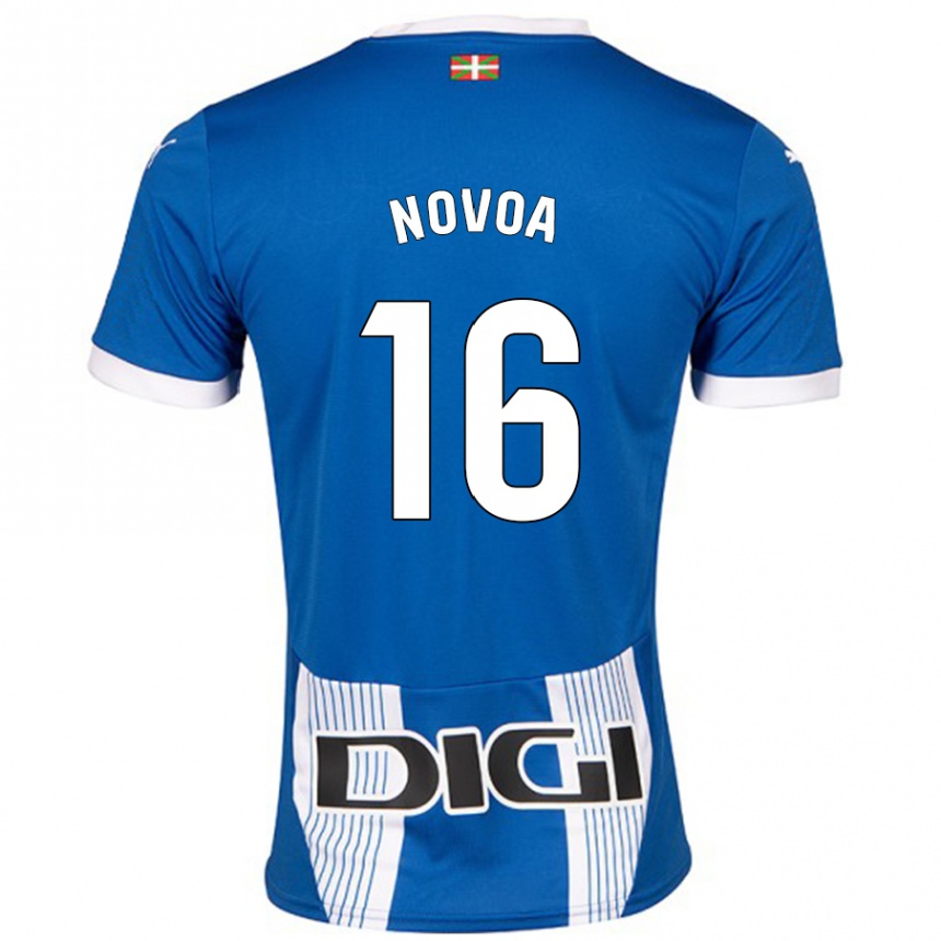 Niño Fútbol Camiseta Hugo Novoa #16 Azul 1ª Equipación 2024/25