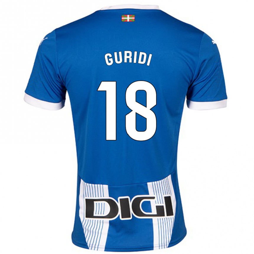 Niño Fútbol Camiseta Jon Guridi #18 Azul 1ª Equipación 2024/25