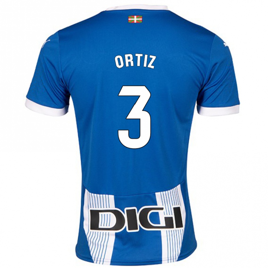 Niño Fútbol Camiseta Eneko Ortiz #3 Azul 1ª Equipación 2024/25