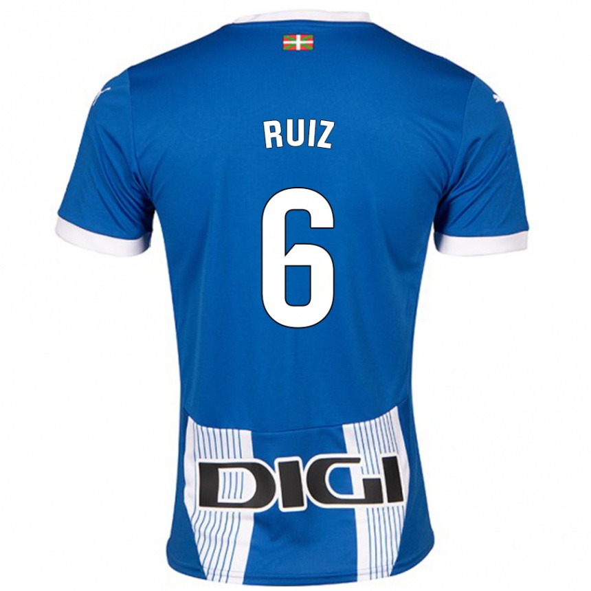 Niño Fútbol Camiseta Markel Ruiz #6 Azul 1ª Equipación 2024/25