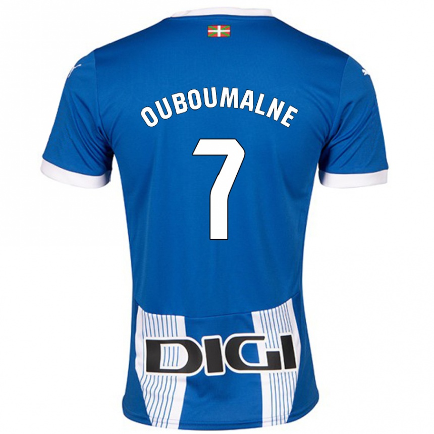 Niño Fútbol Camiseta Ibra Ouboumalne #7 Azul 1ª Equipación 2024/25