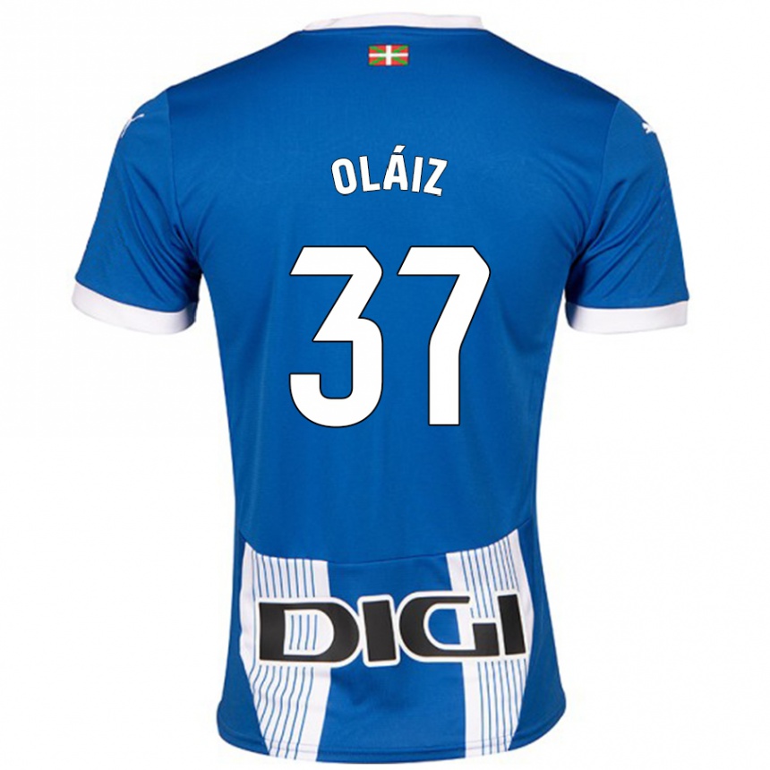 Niño Fútbol Camiseta Xanet Oláiz #37 Azul 1ª Equipación 2024/25