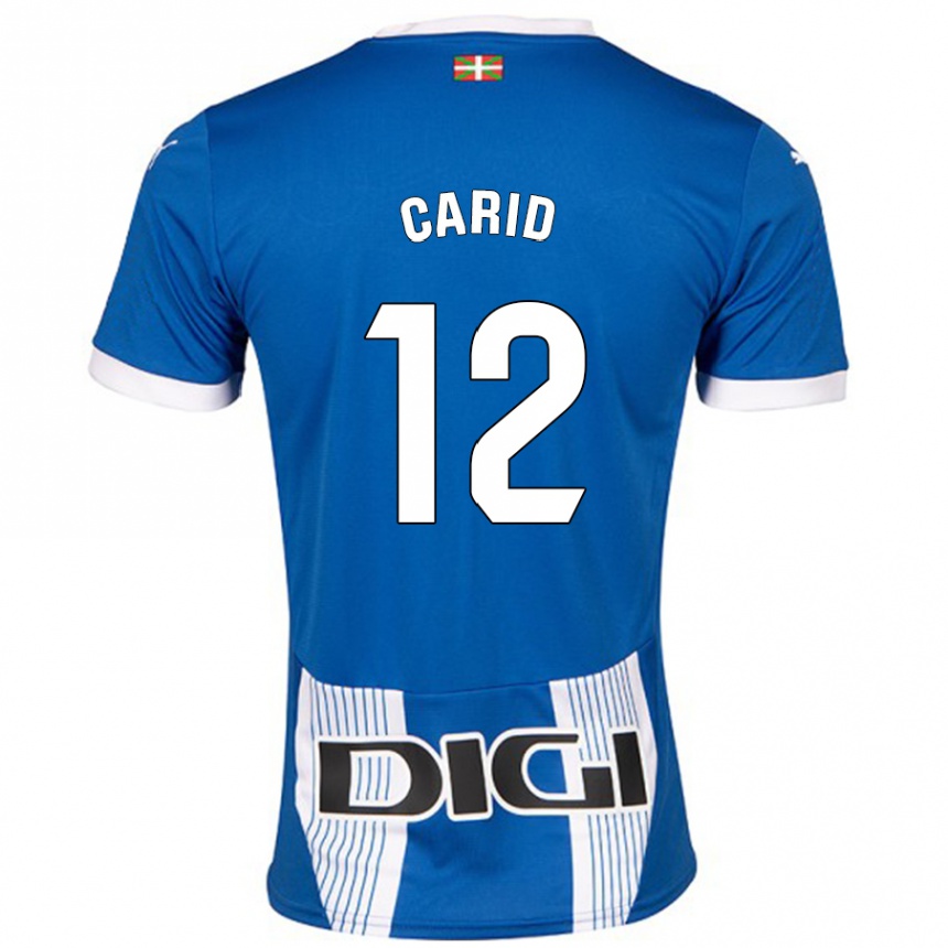 Niño Fútbol Camiseta Andrea Carid #12 Azul 1ª Equipación 2024/25