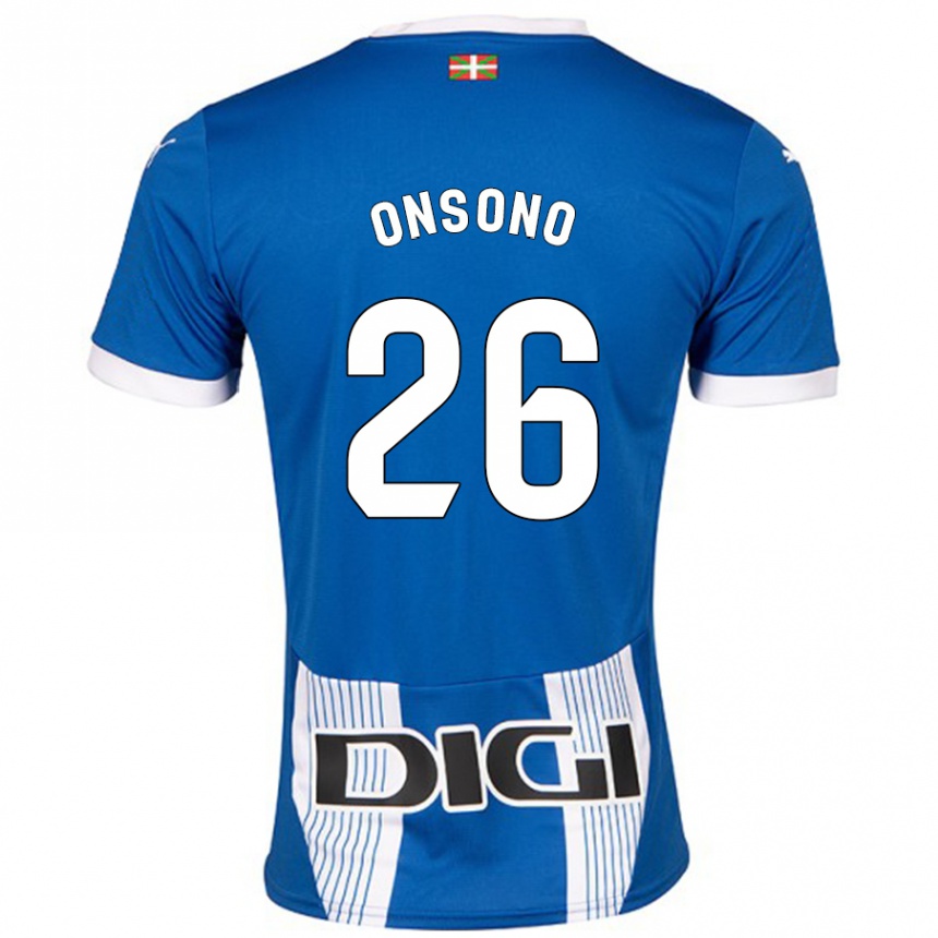 Niño Fútbol Camiseta Lorea Onsoño #26 Azul 1ª Equipación 2024/25