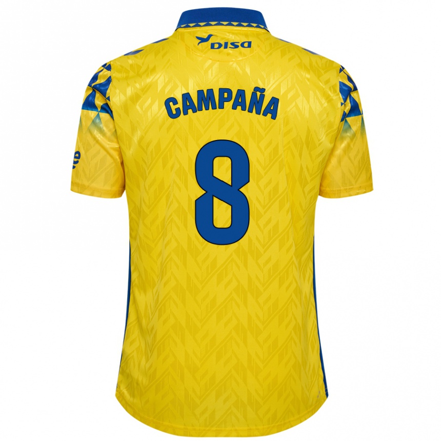 Niño Fútbol Camiseta José Campaña #8 Amarillo Azul 1ª Equipación 2024/25