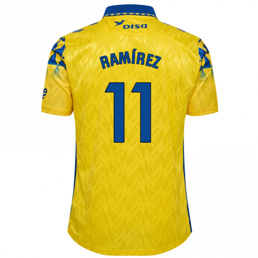 Niño Fútbol Camiseta Benito Ramírez #11 Amarillo Azul 1ª Equipación 2024/25