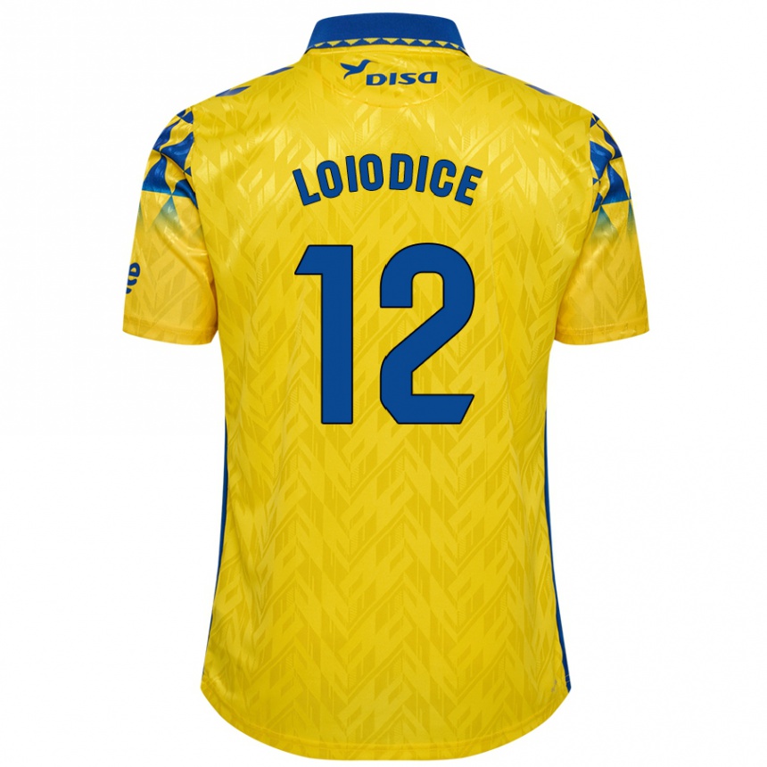 Niño Fútbol Camiseta Enzo Loiodice #12 Amarillo Azul 1ª Equipación 2024/25