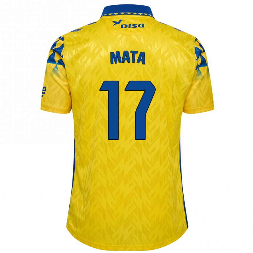 Niño Fútbol Camiseta Jaime Mata #17 Amarillo Azul 1ª Equipación 2024/25