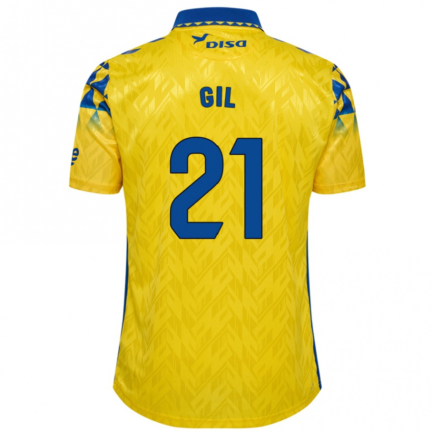 Niño Fútbol Camiseta Iván Gil #21 Amarillo Azul 1ª Equipación 2024/25