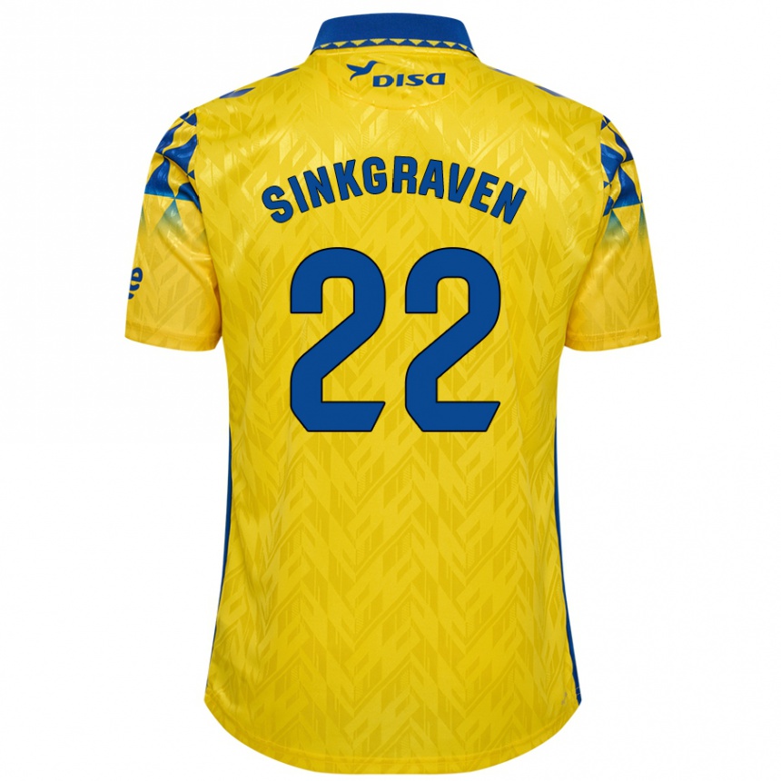 Niño Fútbol Camiseta Daley Sinkgraven #22 Amarillo Azul 1ª Equipación 2024/25