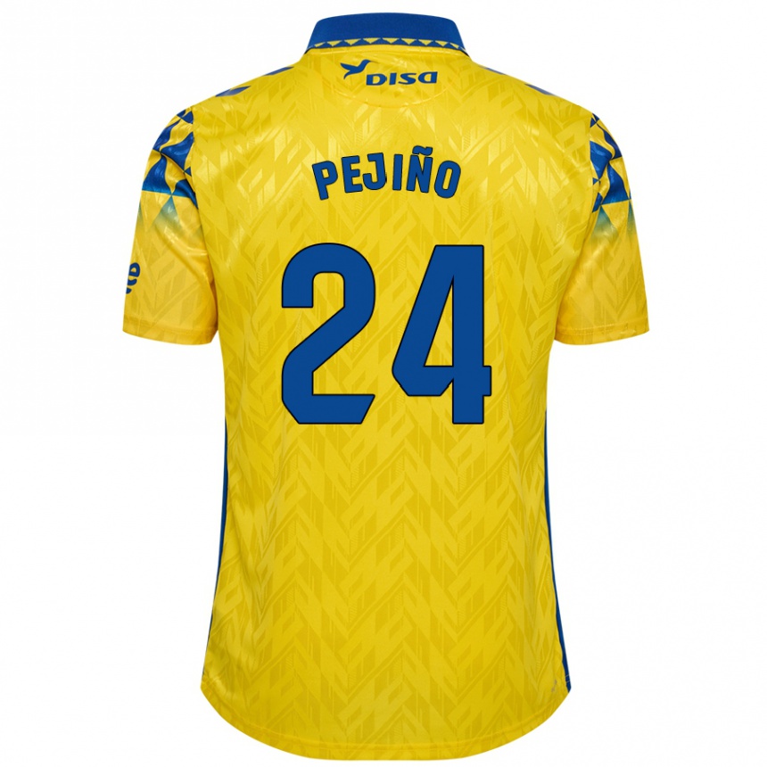 Niño Fútbol Camiseta Pejiño #24 Amarillo Azul 1ª Equipación 2024/25