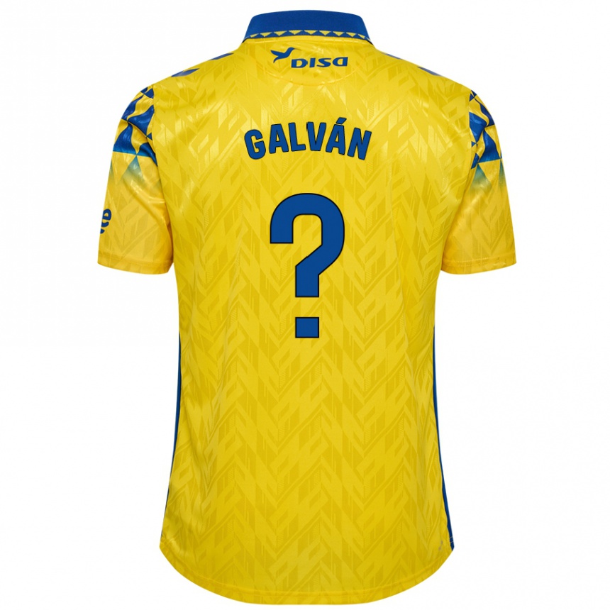 Niño Fútbol Camiseta Carlos Galván #0 Amarillo Azul 1ª Equipación 2024/25