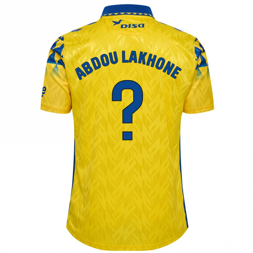 Niño Fútbol Camiseta Pape Abdou Lakhone #0 Amarillo Azul 1ª Equipación 2024/25