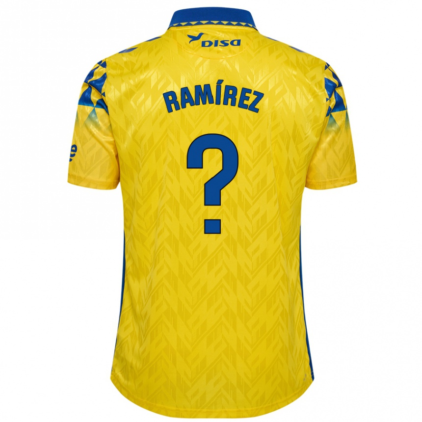 Niño Fútbol Camiseta Daniel Ramírez #0 Amarillo Azul 1ª Equipación 2024/25