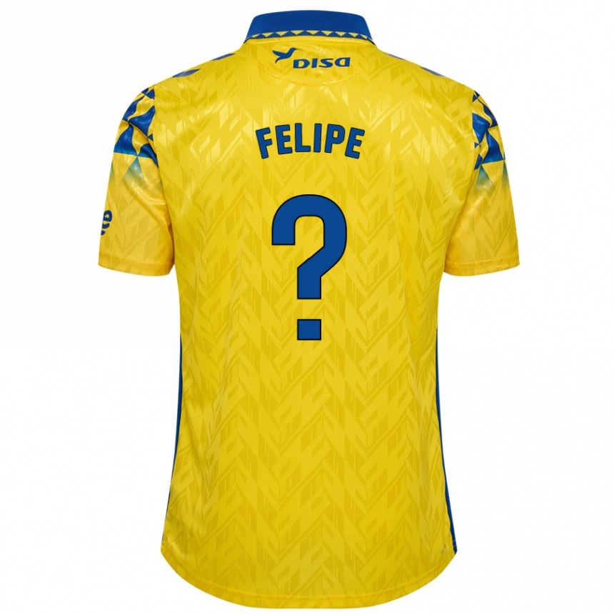 Niño Fútbol Camiseta Amai Felipe #0 Amarillo Azul 1ª Equipación 2024/25