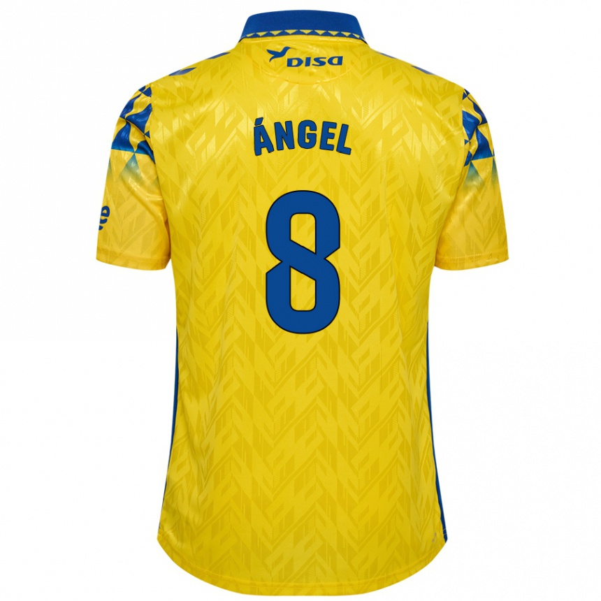 Niño Fútbol Camiseta José Ángel #8 Amarillo Azul 1ª Equipación 2024/25