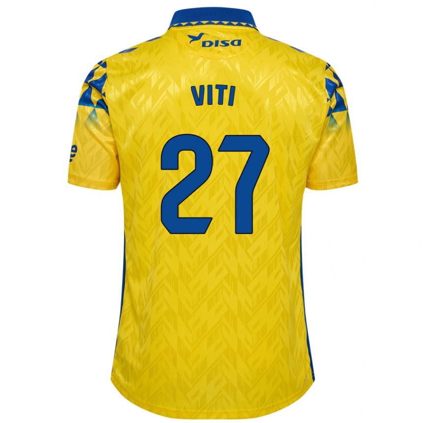 Niño Fútbol Camiseta Viti #27 Amarillo Azul 1ª Equipación 2024/25