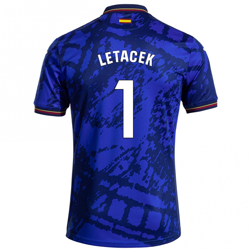 Niño Fútbol Camiseta Jiri Letacek #1 Azul Más Oscuro 1ª Equipación 2024/25