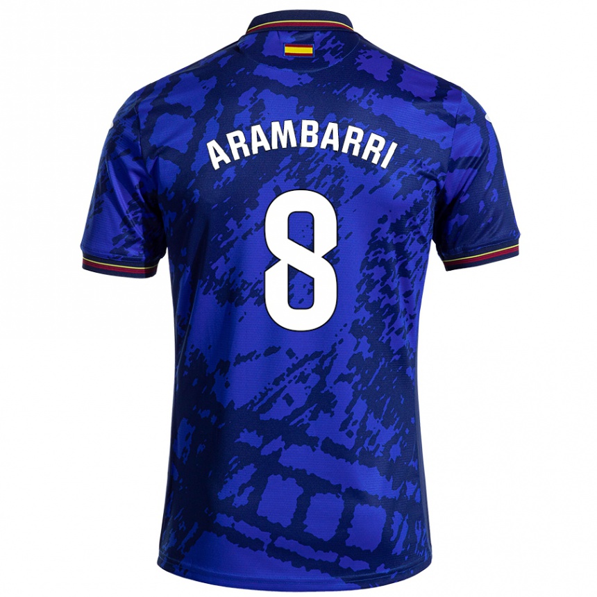 Niño Fútbol Camiseta Mauro Arambarri #8 Azul Más Oscuro 1ª Equipación 2024/25