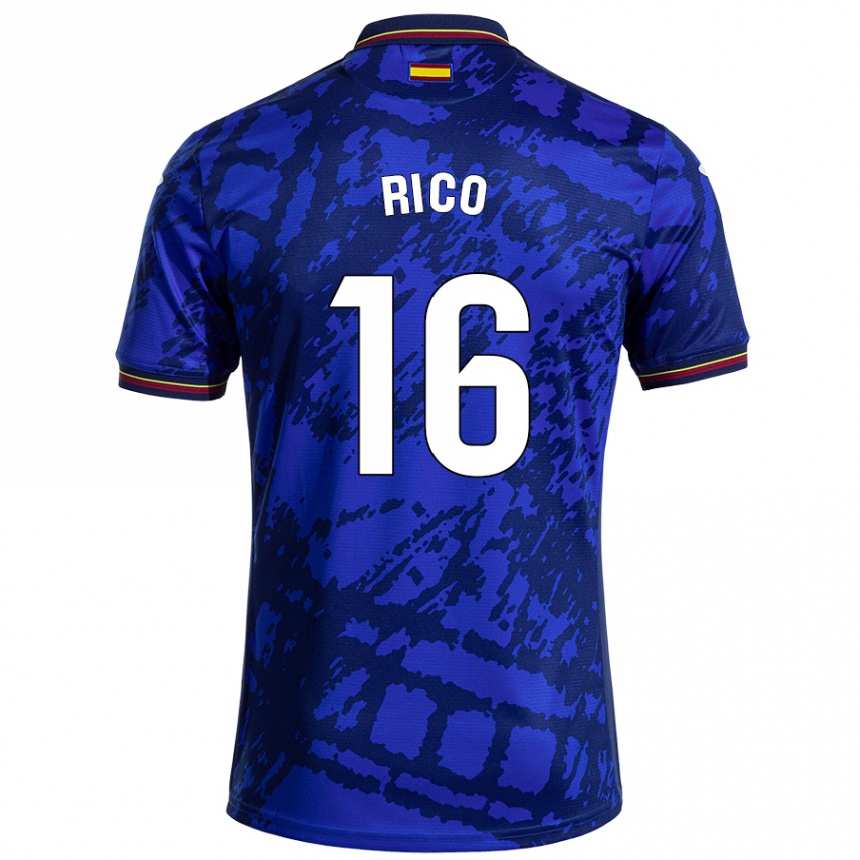 Niño Fútbol Camiseta Diego Rico #16 Azul Más Oscuro 1ª Equipación 2024/25