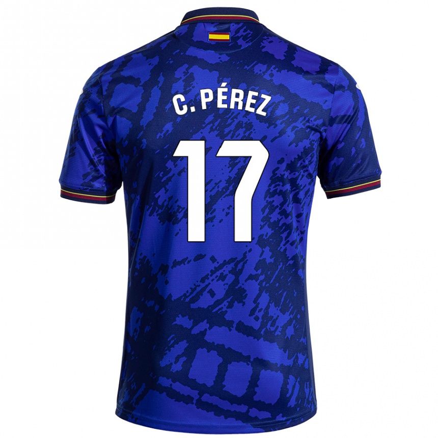 Niño Fútbol Camiseta Carles Perez #17 Azul Más Oscuro 1ª Equipación 2024/25