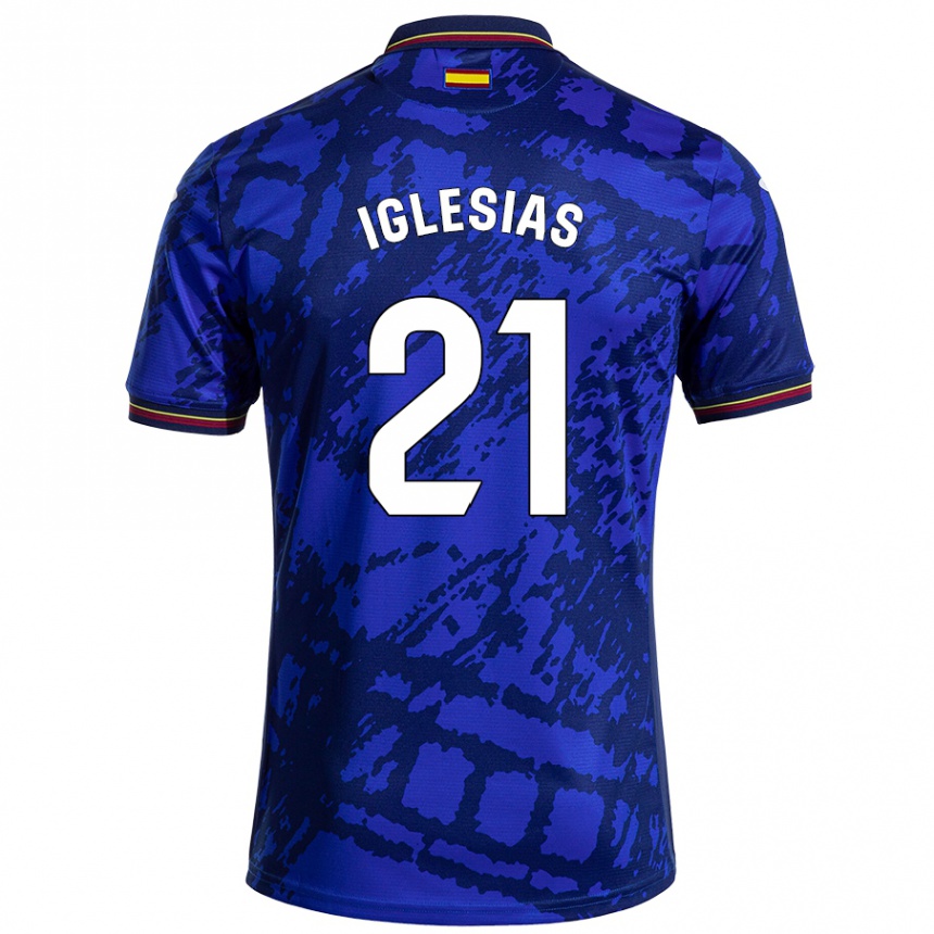 Niño Fútbol Camiseta Juan Iglesias #21 Azul Más Oscuro 1ª Equipación 2024/25