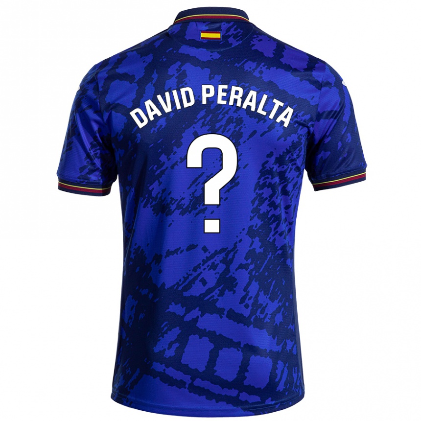 Niño Fútbol Camiseta Juan David Peralta #0 Azul Más Oscuro 1ª Equipación 2024/25