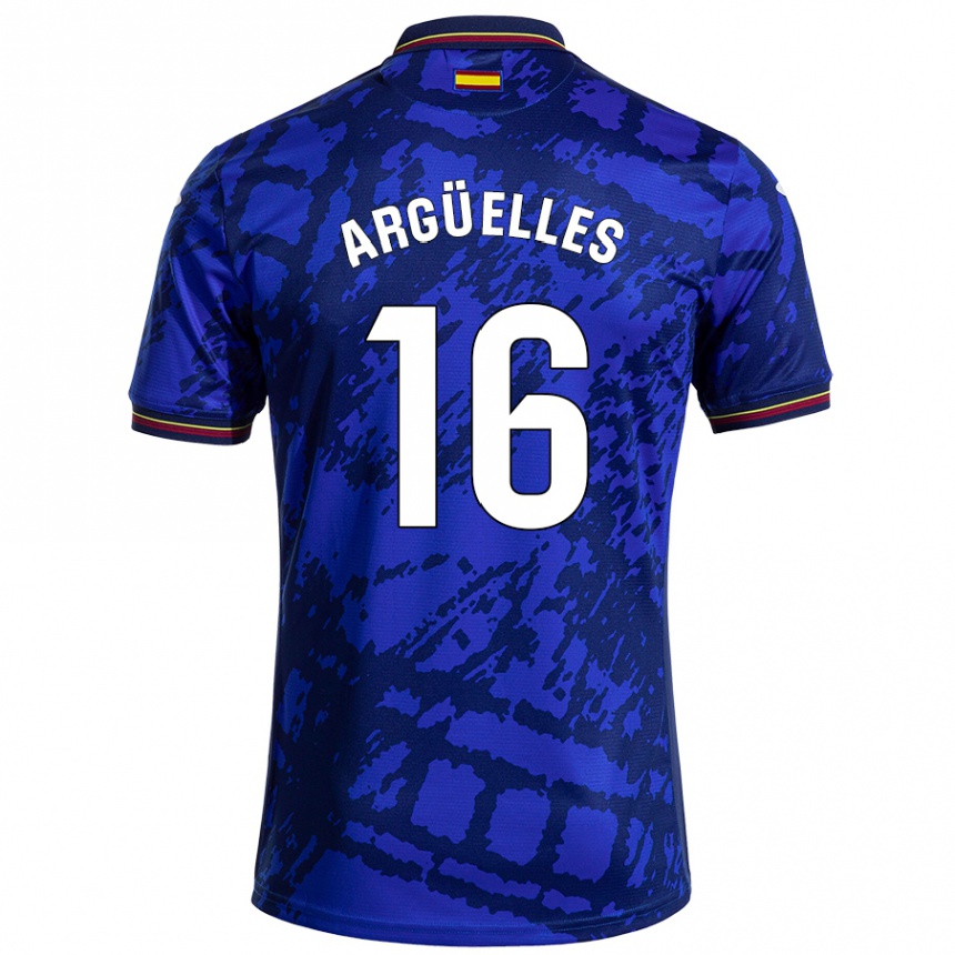 Niño Fútbol Camiseta David Argüelles #16 Azul Más Oscuro 1ª Equipación 2024/25