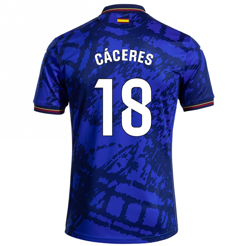 Niño Fútbol Camiseta Damián Cáceres #18 Azul Más Oscuro 1ª Equipación 2024/25