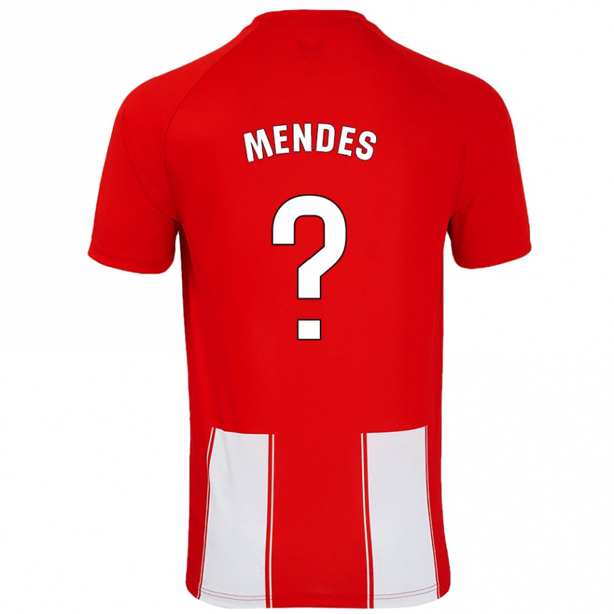 Niño Fútbol Camiseta Houboulang Mendes #0 Rojo Blanco 1ª Equipación 2024/25