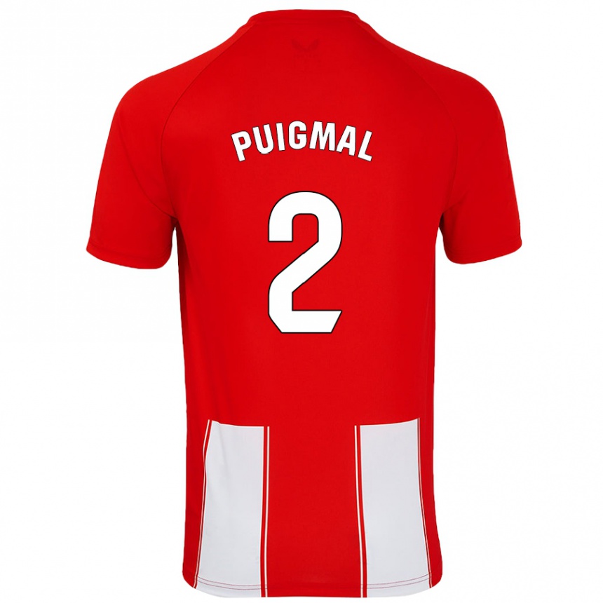 Niño Fútbol Camiseta Arnau Puigmal #2 Rojo Blanco 1ª Equipación 2024/25