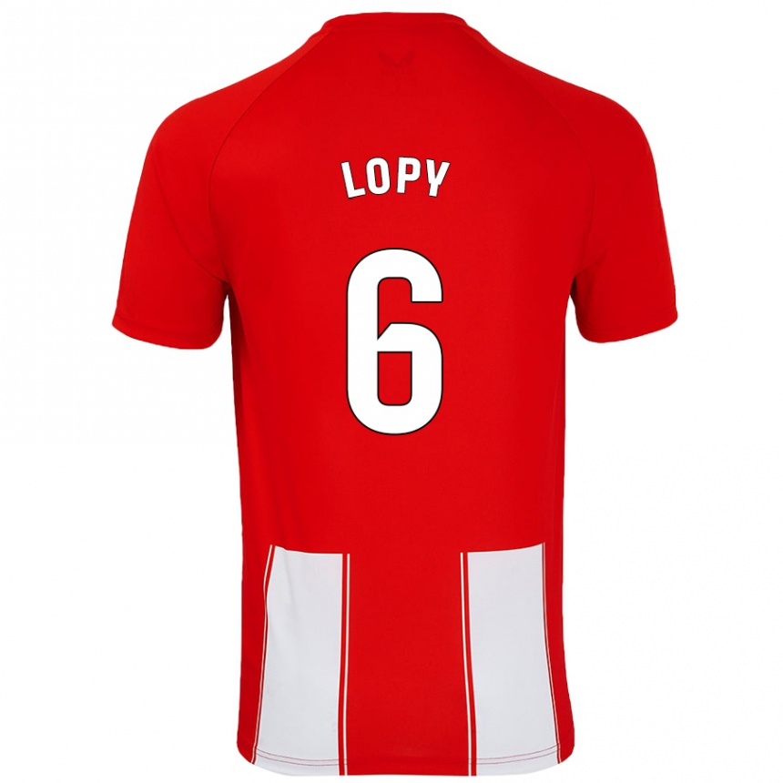 Niño Fútbol Camiseta Dion Lopy #6 Rojo Blanco 1ª Equipación 2024/25