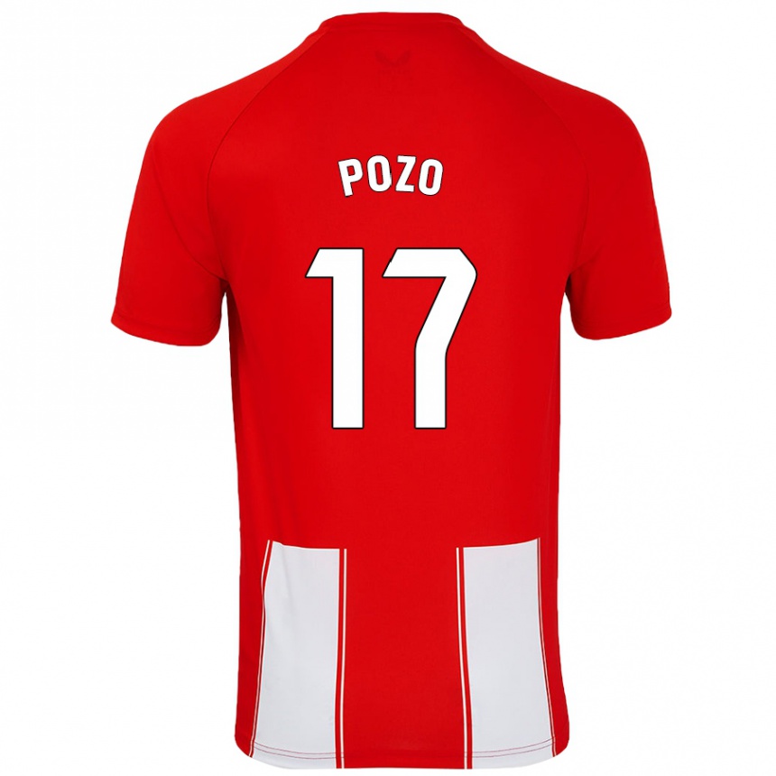 Niño Fútbol Camiseta Álex Pozo #17 Rojo Blanco 1ª Equipación 2024/25