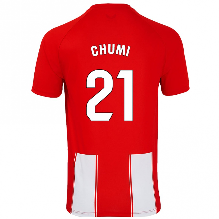 Niño Fútbol Camiseta Chumi #21 Rojo Blanco 1ª Equipación 2024/25