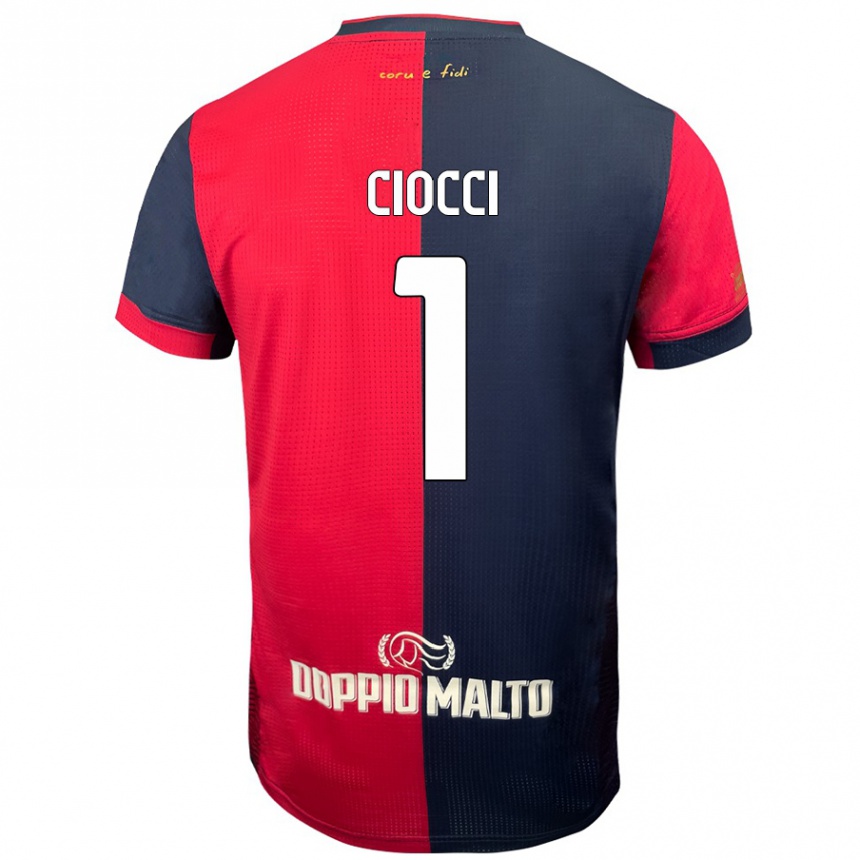 Niño Fútbol Camiseta Giuseppe Ciocci #1 Rojo Azul Más Oscuro 1ª Equipación 2024/25