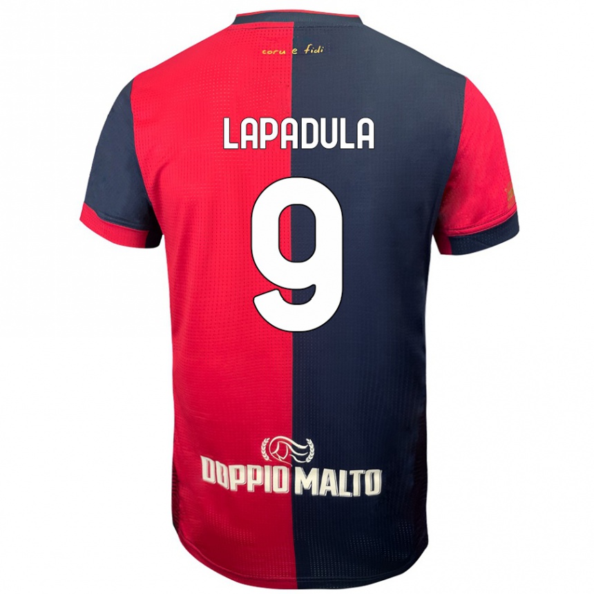 Niño Fútbol Camiseta Gianluca Lapadula #9 Rojo Azul Más Oscuro 1ª Equipación 2024/25