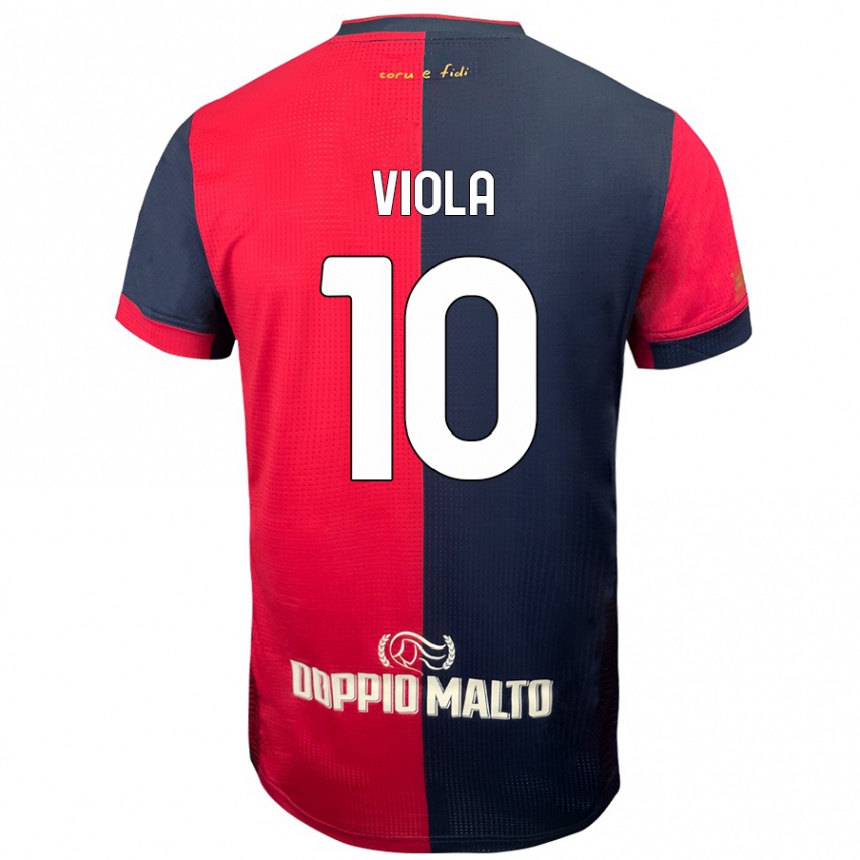 Niño Fútbol Camiseta Nicolas Viola #10 Rojo Azul Más Oscuro 1ª Equipación 2024/25