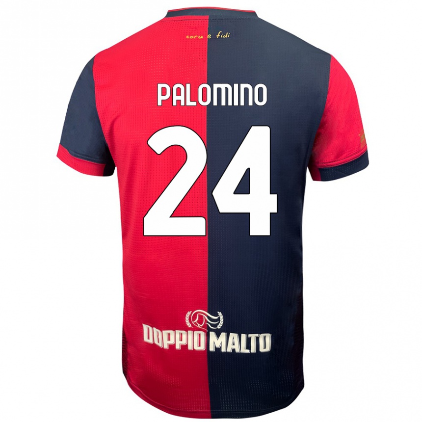 Niño Fútbol Camiseta José Luis Palomino #24 Rojo Azul Más Oscuro 1ª Equipación 2024/25