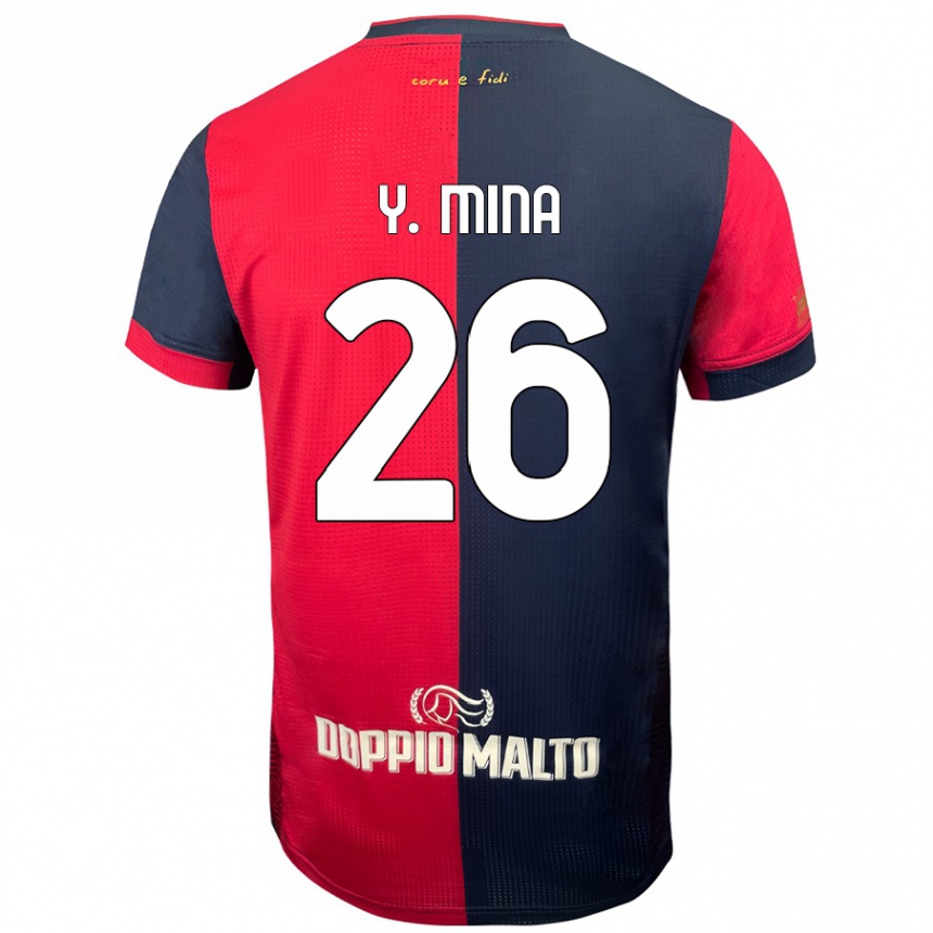 Niño Fútbol Camiseta Yerry Mina #26 Rojo Azul Más Oscuro 1ª Equipación 2024/25