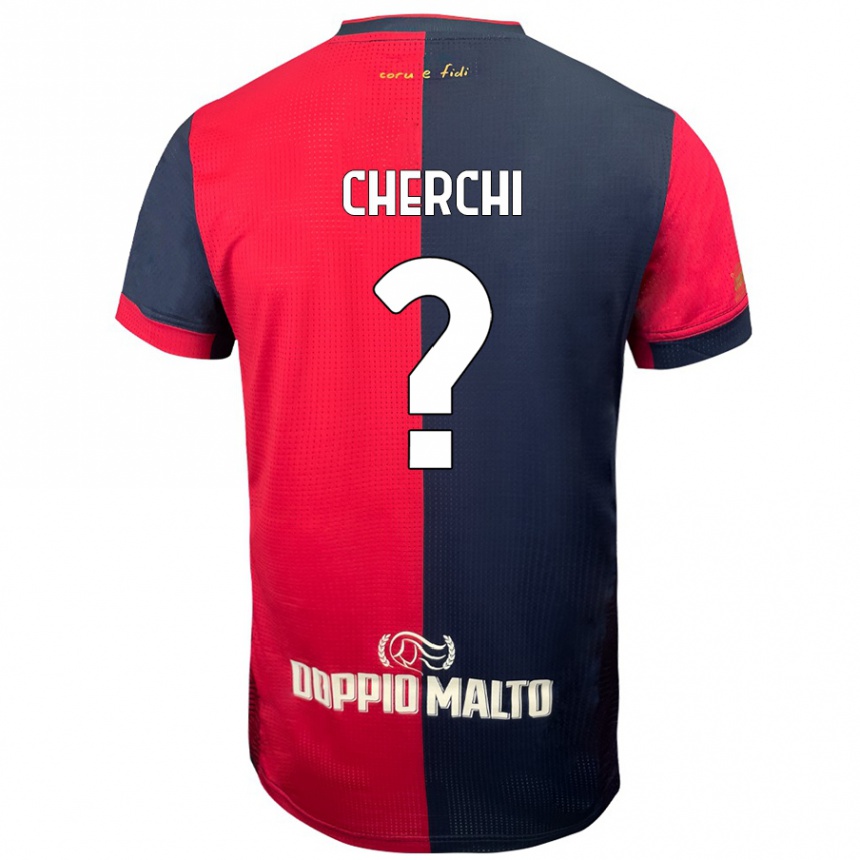 Niño Fútbol Camiseta Filippo Cherchi #0 Rojo Azul Más Oscuro 1ª Equipación 2024/25