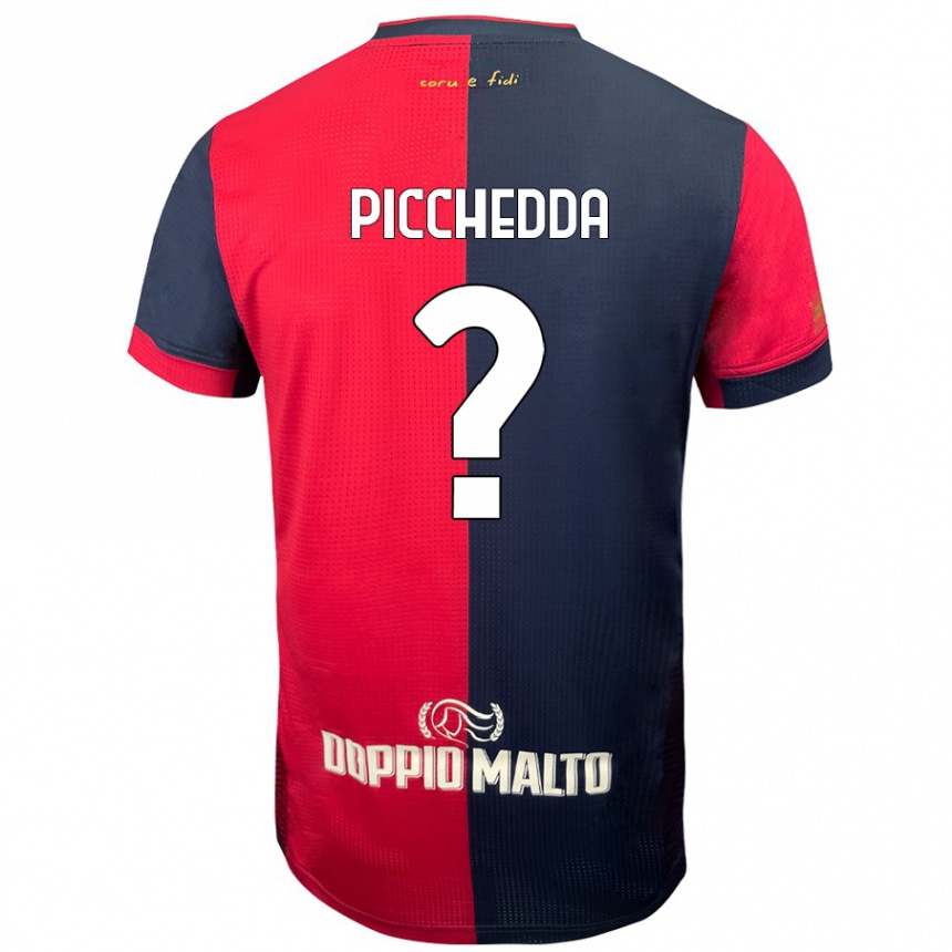 Niño Fútbol Camiseta Marco Picchedda #0 Rojo Azul Más Oscuro 1ª Equipación 2024/25