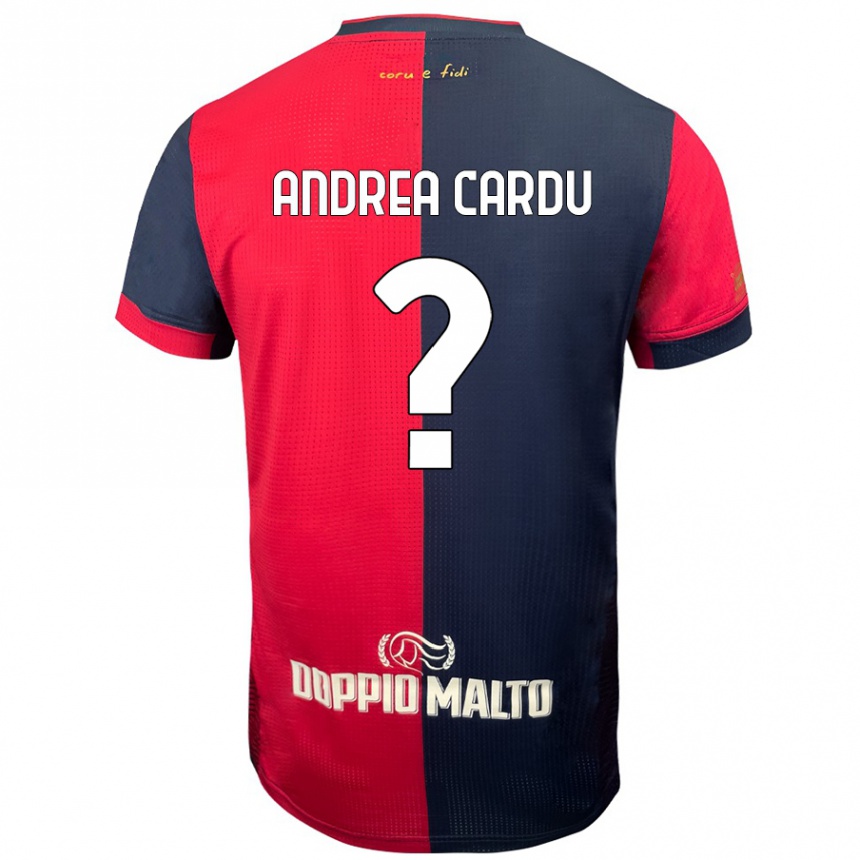 Niño Fútbol Camiseta Gian Andrea Cardu #0 Rojo Azul Más Oscuro 1ª Equipación 2024/25