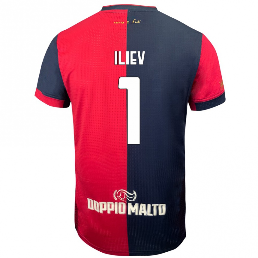 Niño Fútbol Camiseta Velizar-Iliya Iliev #1 Rojo Azul Más Oscuro 1ª Equipación 2024/25